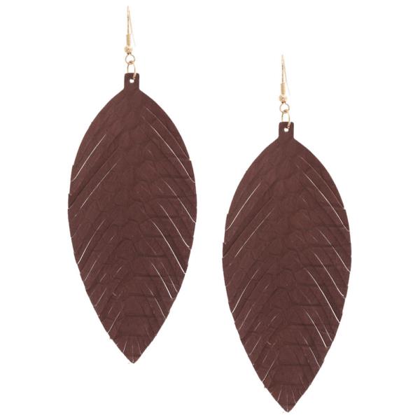 Fray Edge Pointed Oval Dangle Earring