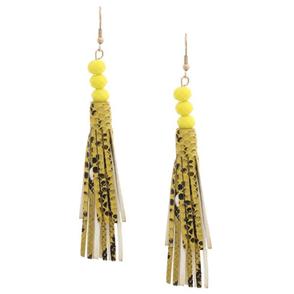 Animal Print Tassel Dangle Earring