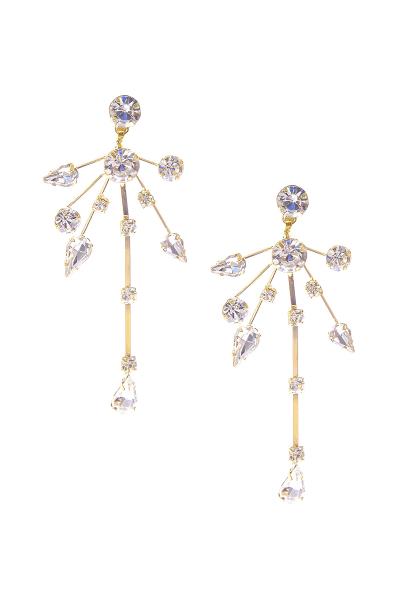 Rhinestone Sunburst Teardrop Earring