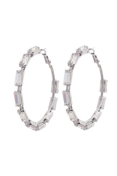 RHINESTONE HOOP EARRING
