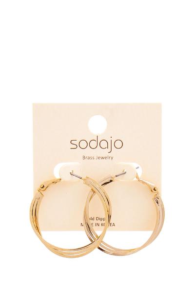 SODAJO 3 LAYER 1.5 INCH HOOP EARRING