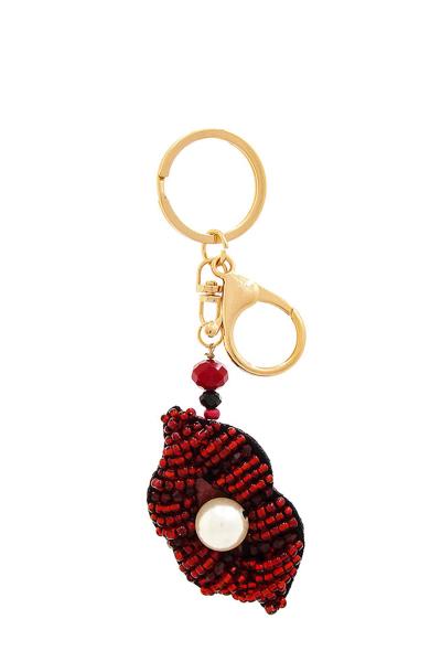 FASHION MULTI BEAD AND PEARL LIP KEY CHAIN