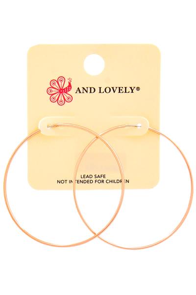TRENDY 2.25 INCH WIRE HOOP EARRING