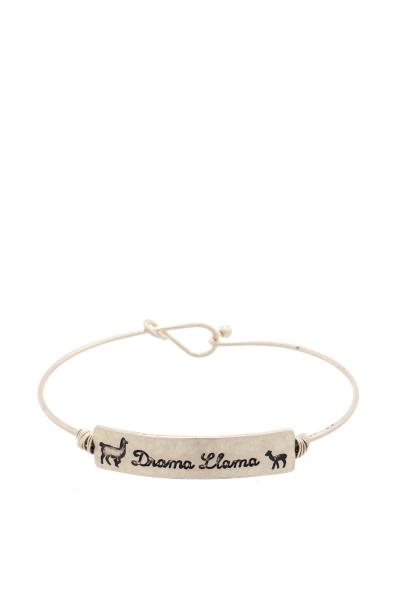 Drama Llama Bar Metal Bracelet