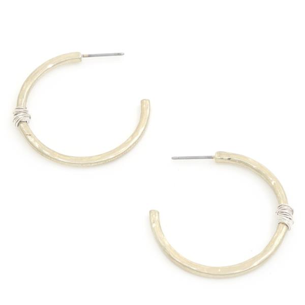 Two Tone Open Hoop Earring