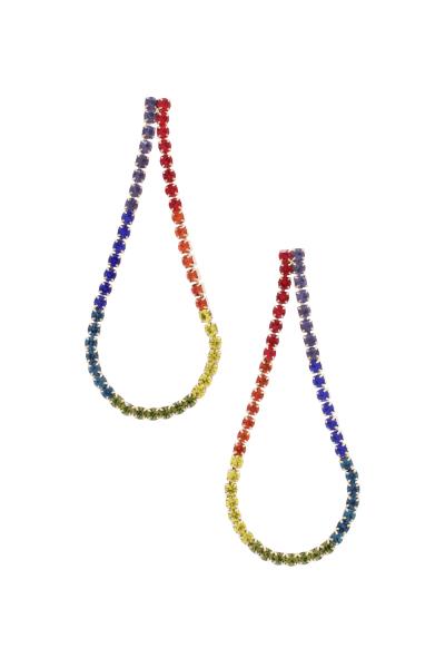 Long Teardrop Shape Rhinestone Edge Earring