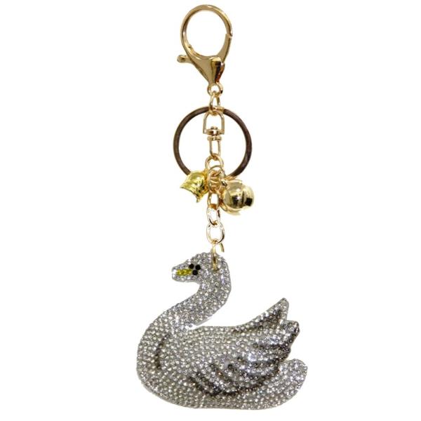RHINESTONE SWAN KEY CHAIN