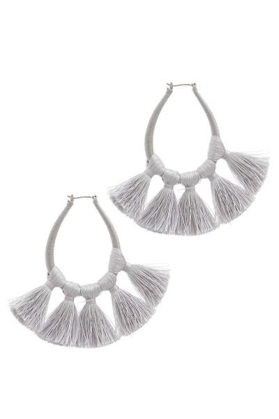 Teardrop Shape Tassel Drop Earring