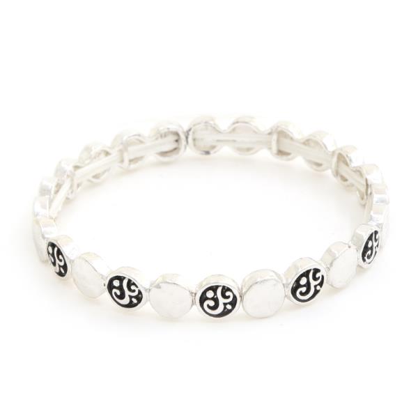 Filigree Pattern Round Metal Bracelet