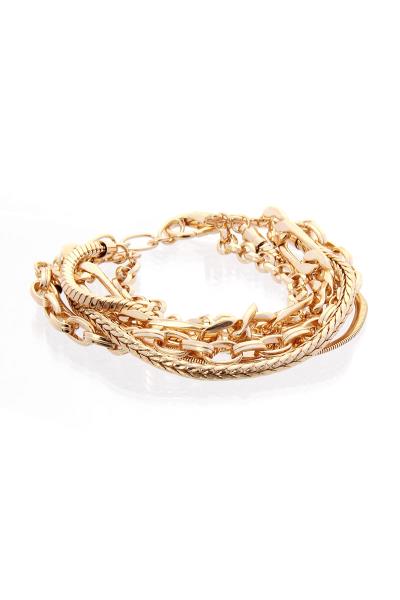 Multi Metal Chain Layered Bracelet