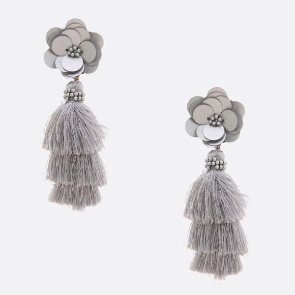 Flower Tassel Dangle Earring