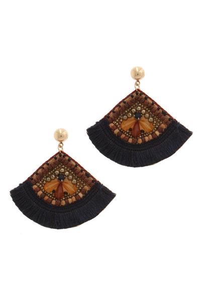 Fan Shape Post Drop Earring