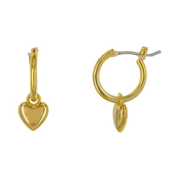 Heart Charm Huggie Earring