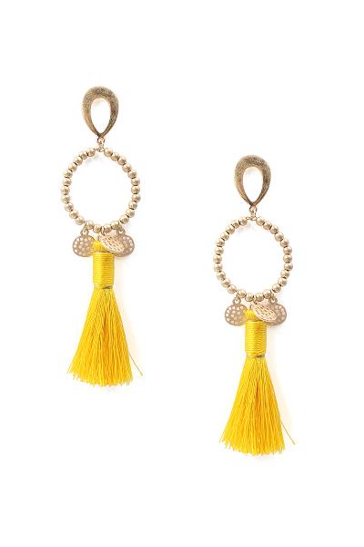 Metal Circle Tassel Earring
