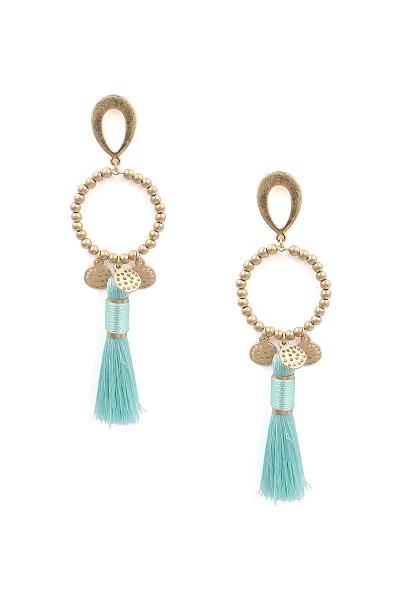 Metal Circle Tassel Earring