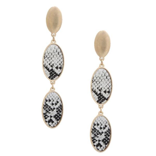 Triple Oval Snake Pattern Dangle Earring