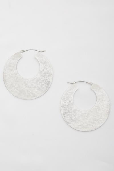 Brushed Metal Round Earring