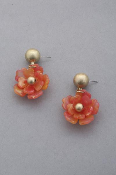 Acetate Flower Dangle Earring
