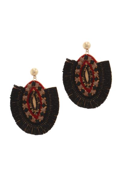 Oval Shape Post Drop Earring