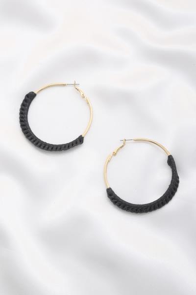 BRIADED EDGE HOOP EARRING
