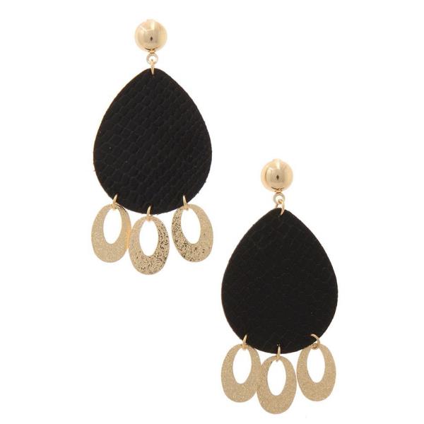 Snake Pattern Teardrop Dangle Post Drop Earring