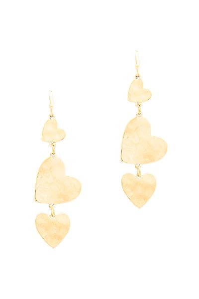 Triple Heart Dangle Hook Earring