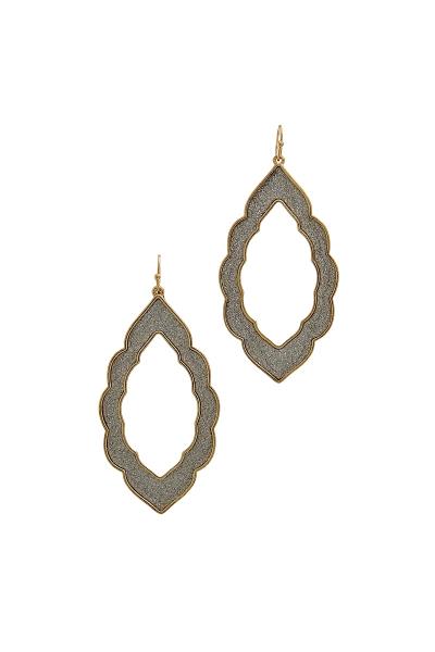 Moroccan Cut Out Glitter Drop Earring