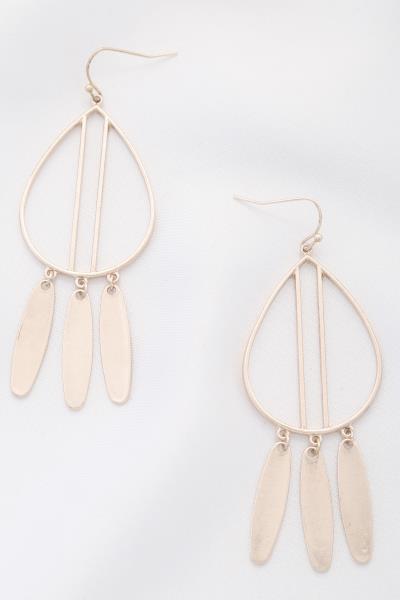 Long Oval Teardrop Dangle Earring