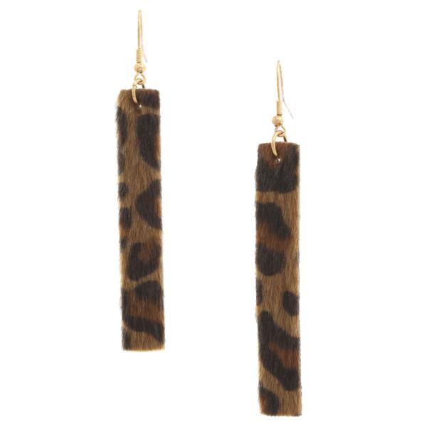 Long Rectangle Animal Print Earring