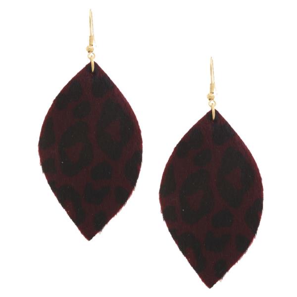 Faux Fur Animal Print Dangle Earring