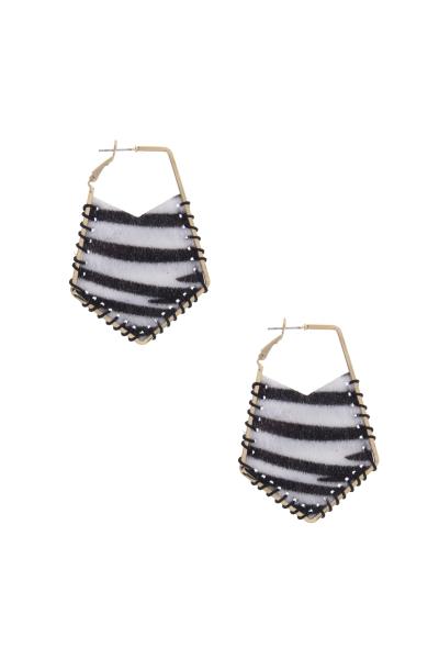 Zebra Print Metal Earring