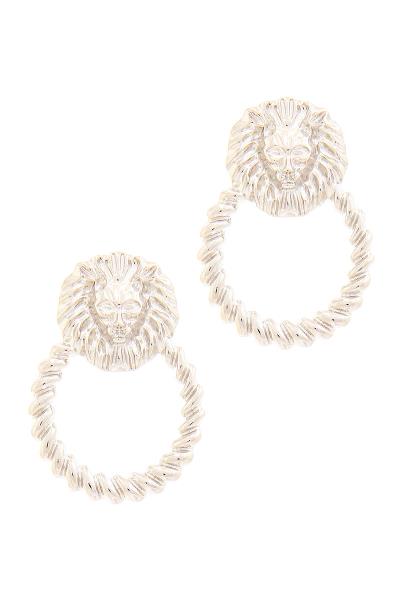 Lion Ring Metal Earring