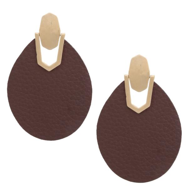Teardrop Leather Earring