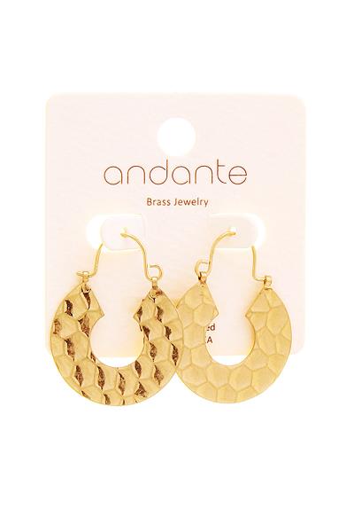 Hammered Open Round Metal Earring