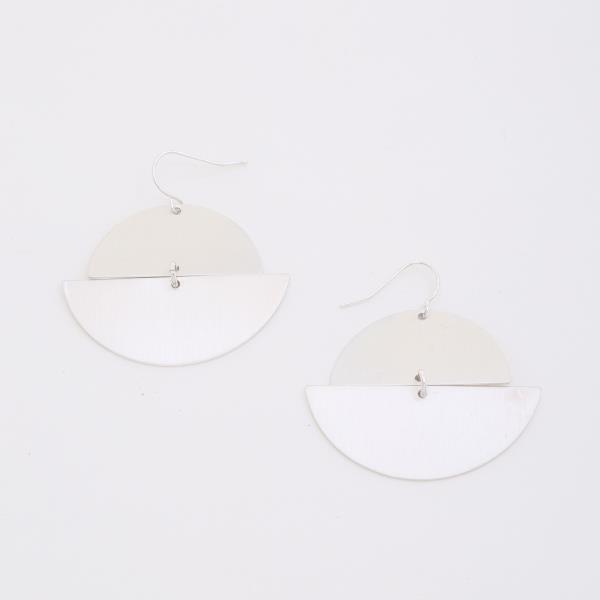 Round Geometric Metal Earring