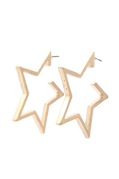 Open Star Hoop Earring