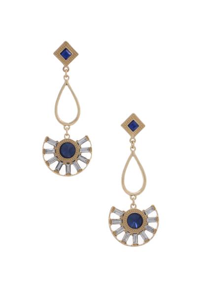 Rhinestone Metal Dangle Earring
