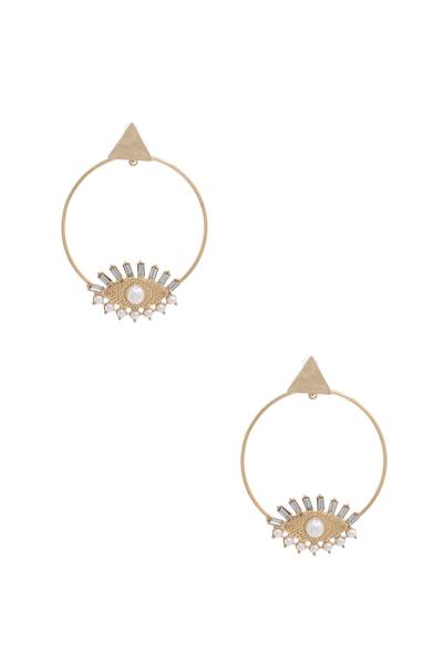 Pearl Eye Metal Circle Earring