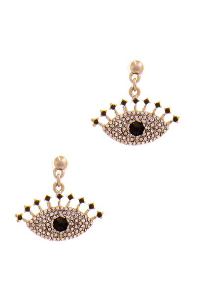 Rhinestone Trendy Eye Earring 1