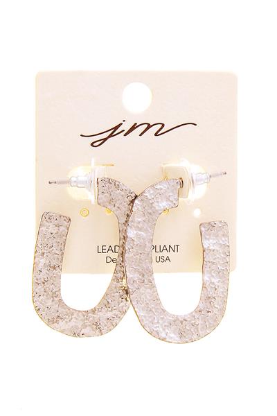 Hammered Open Oval Metal Earring