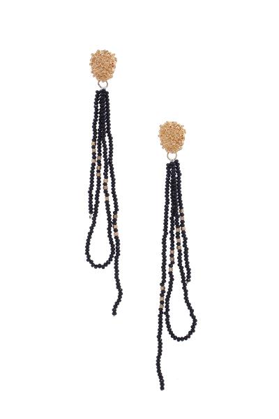 Metal Cluster Seed Bead Drop Earring