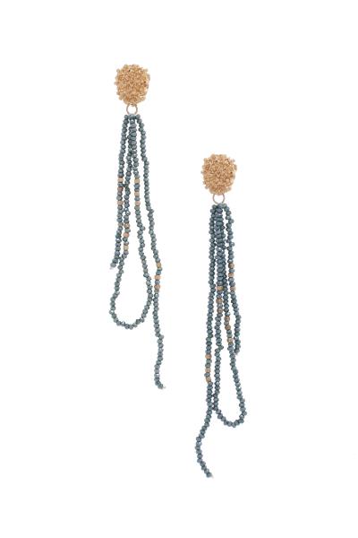Metal Cluster Seed Bead Drop Earring