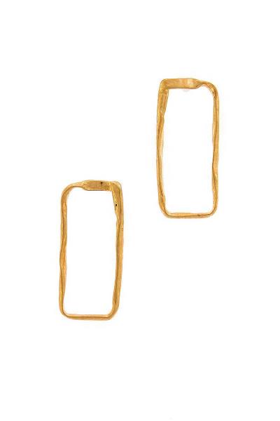 Designer Fashion Bent Rectangle Earring