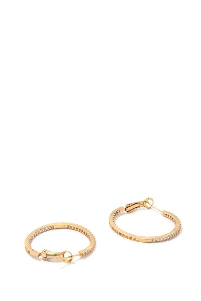 PAVE RHINESTONE HOOP EARRING