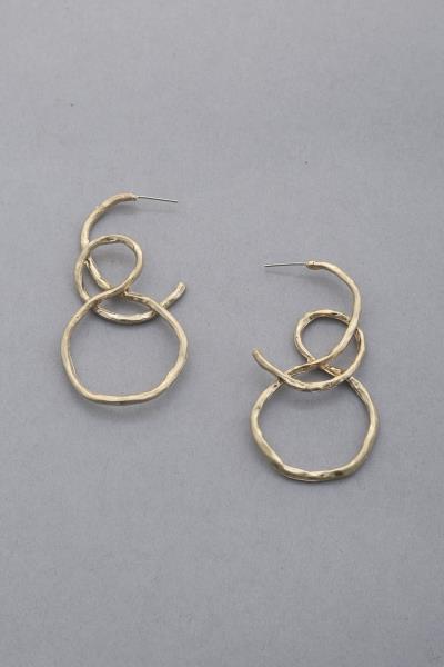 Hammered Metal Drop Earring
