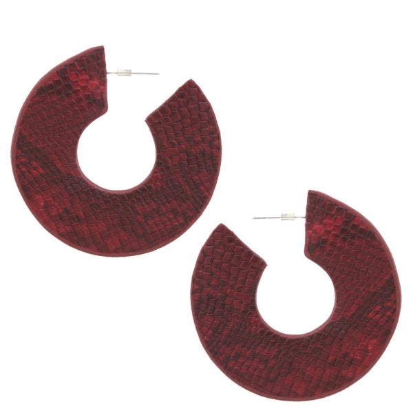 Snake Print Open Circle Earring