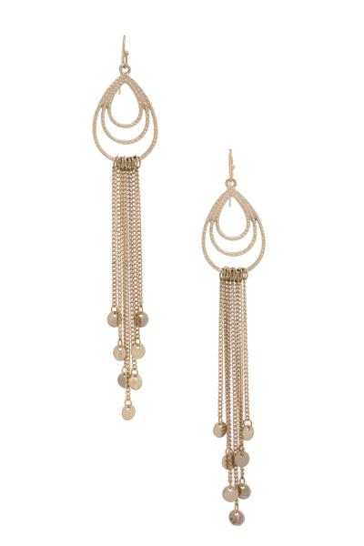 Metal Tassel Long Earring