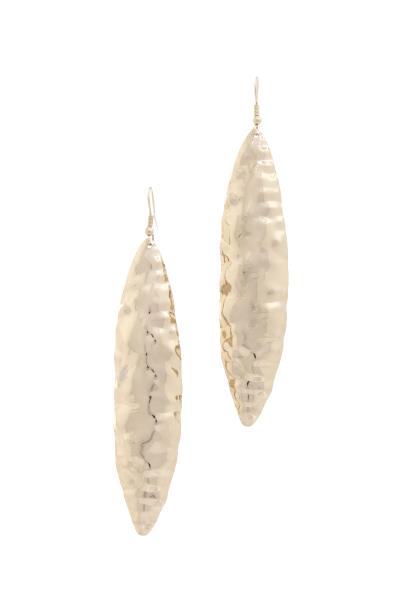 Texture Long Oval Metal Drop Earring