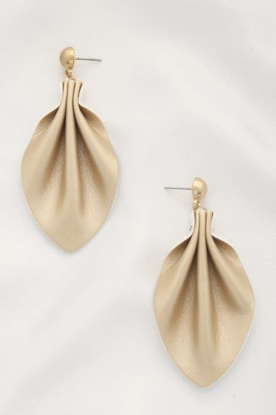 Ruffle PU Leather Earring