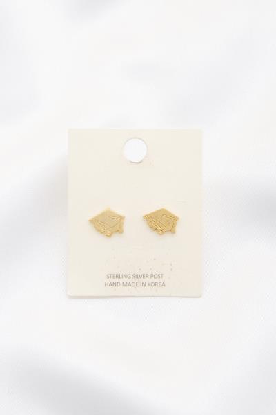 Graduation Cap Stud Earring